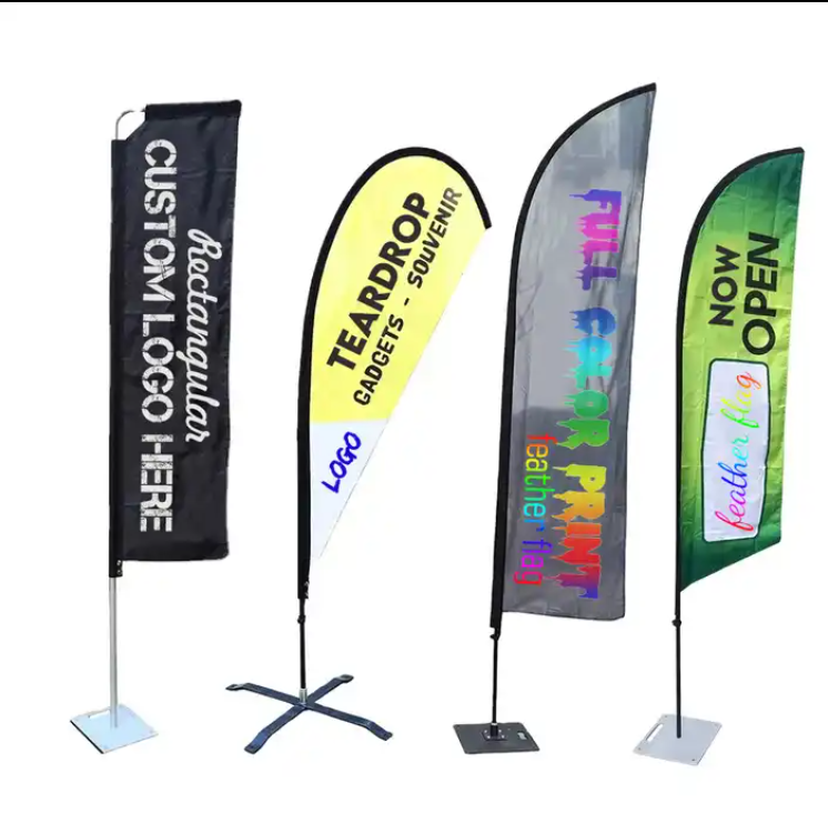 Marketing Promotional Feather Flying Flags Banners Custom Advertising Beach Flags